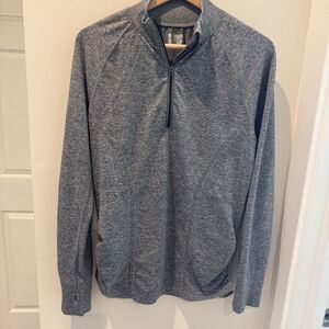 Athleta Top Womens Heather Gray Fastest Track Half Zip XL Long Sleeve